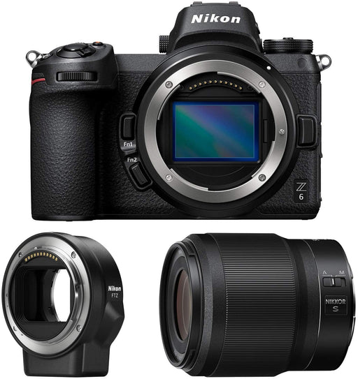 Nikon Z6 24.5MP FX-Format 4K Mirrorless Camera (Body) w/ 50mm Lens + FTZ Mount Adapter