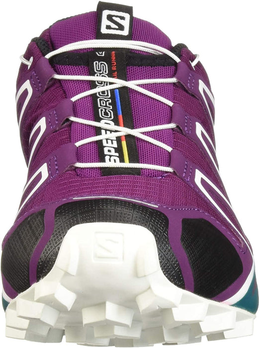 Salomon Women's Speedcross 4 Running Trail Shoes Dark Purple/White/Deep Lake