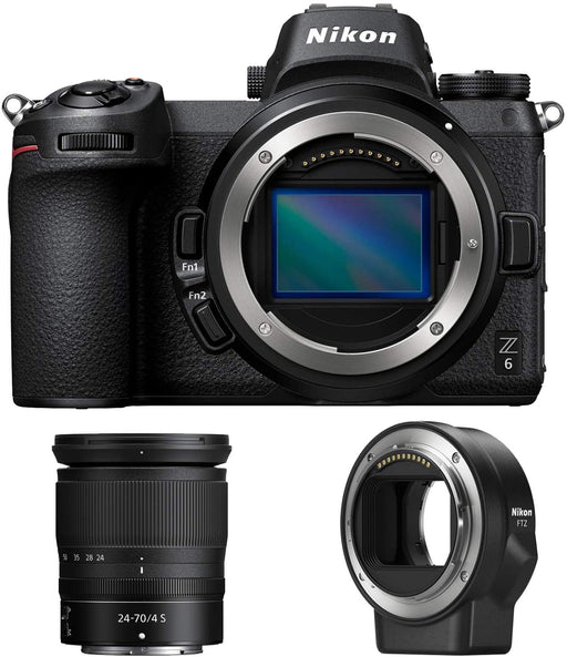 Nikon Z6 24.5MP FX-Format 4K Mirrorless Camera with NIKKOR Z 24-70mm f/4 + FTZ Mount Adapter