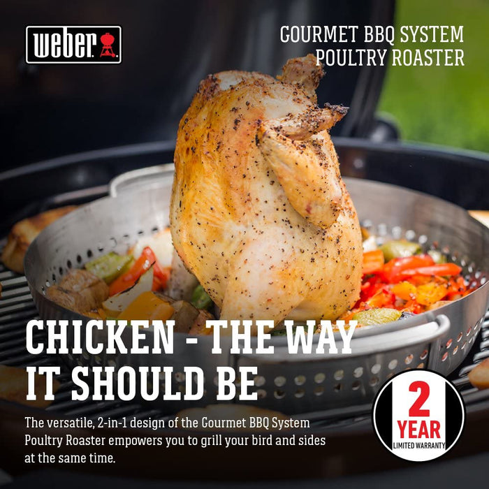 Weber 8838 Gourmet Barbeque System Poultry Roaster Insert
