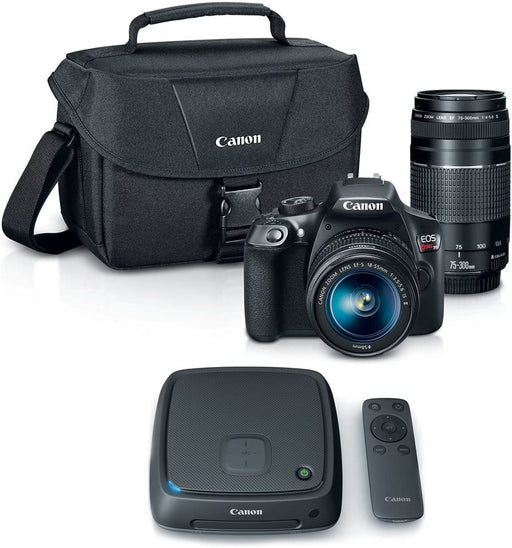 Canon EOS Rebel T6 SLR Camera w/ 18-55mm and 75-300mm Lens Kit + CS100 1TB Connect Station Storage Hub Bundle