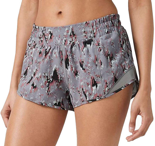 Lululemon Sz 8 Hotty Hot Short High-Rise 2.5" Floral Flux Multi/Raceway Grey Run