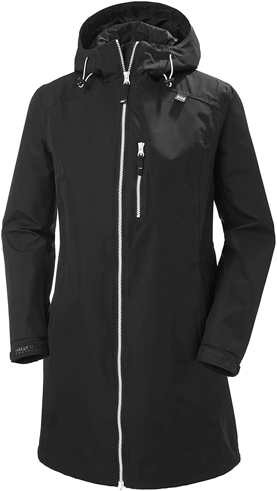 Helly-Hansen Women's Long Belfast Lightweight Waterproof Windproof Breathable Raincoat Jacket with Hood