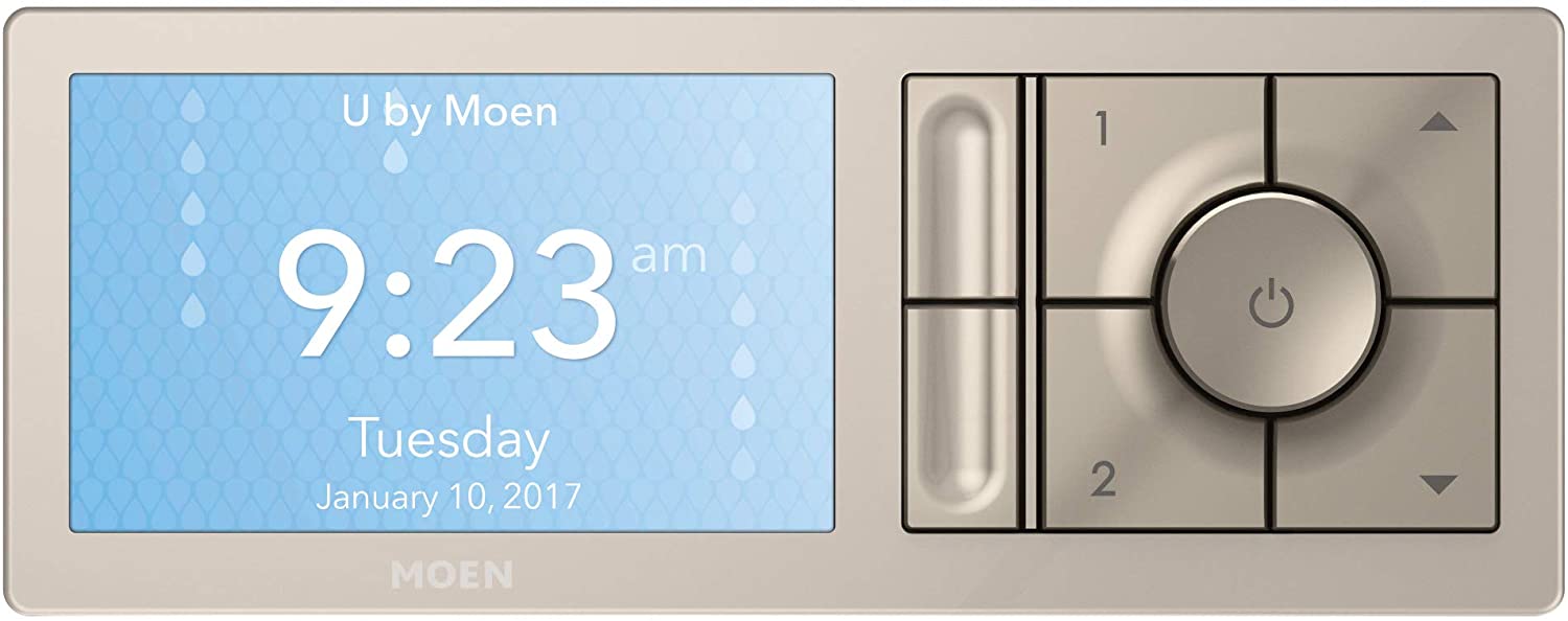 Moen TS3302BL U by Moen Shower Smart Home Connected Digital Bathroom Controller, 2-Outlet, Wall Mounted