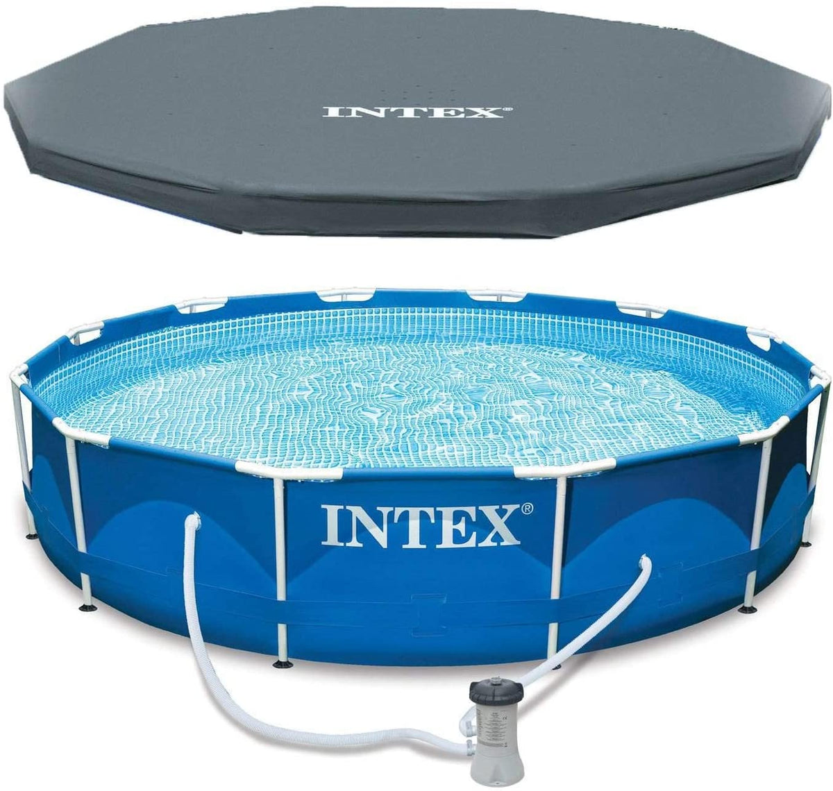 Intex 28211EH 12-Foot x 30-inch Metal Frame Round 6 Person Ou...