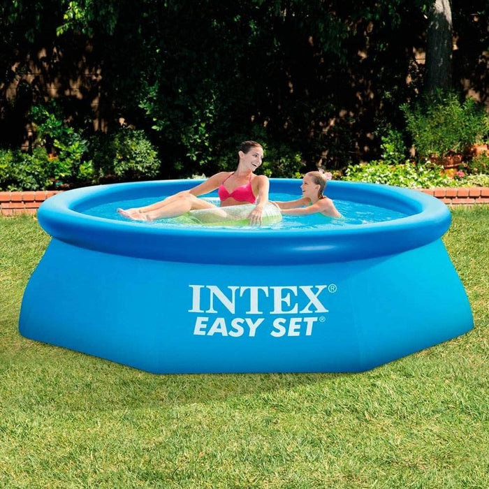 Intex 8ft x 30in Easy Set Inflatable Above Ground Polygonal Pool w/Filter Pump