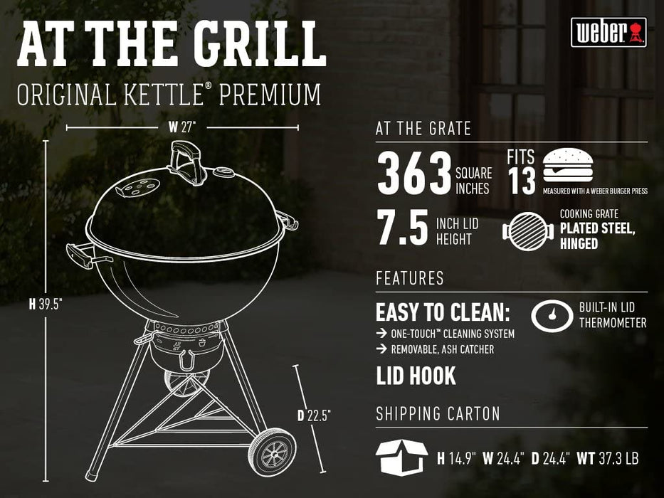 Weber Original Kettle Premium Charcoal Grill, 22-Inch