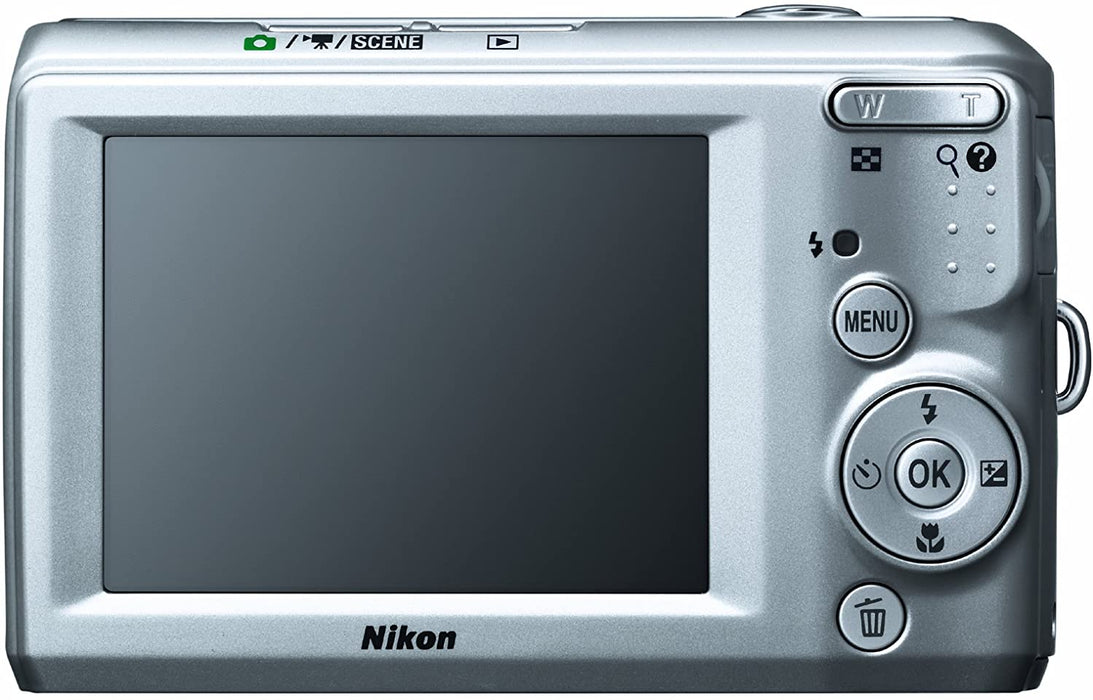 Nikon Coolpix L19 8MP Digital Camera with 3.6 Optical Zoom and 2.7 inch LCD (Silver)