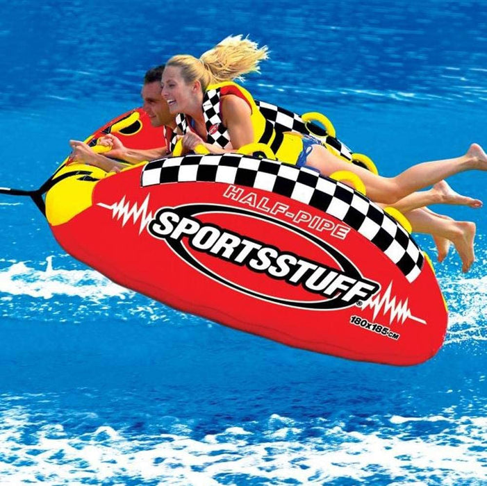 SPORTSSTUFF Half Pipe Rampage Inflatable 2-Rider Towable + Tow Rope | 53-2155