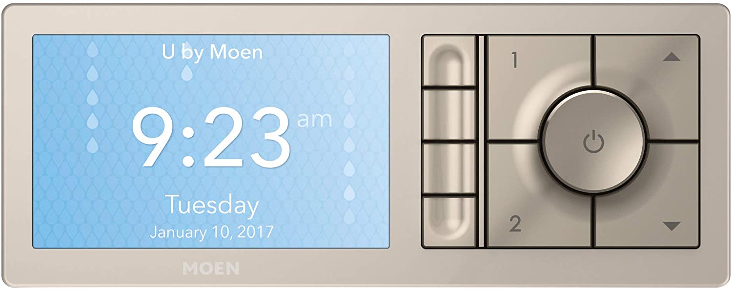 Moen TS3302BL U by Moen Shower Smart Home Connected Digital Bathroom Controller, 2-Outlet, Wall Mounted