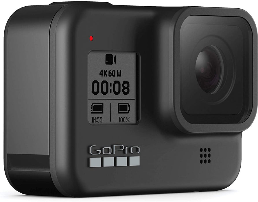 GoPro HERO8 (Hero 8) Action Camera (Black) with Premium Accessory Bundle –Includes: SanDisk Extreme 32GB microSDHC Memory Card, 2x Spare Battery, Dual Battery Charger, Underwater LED Light & MUCH MORE