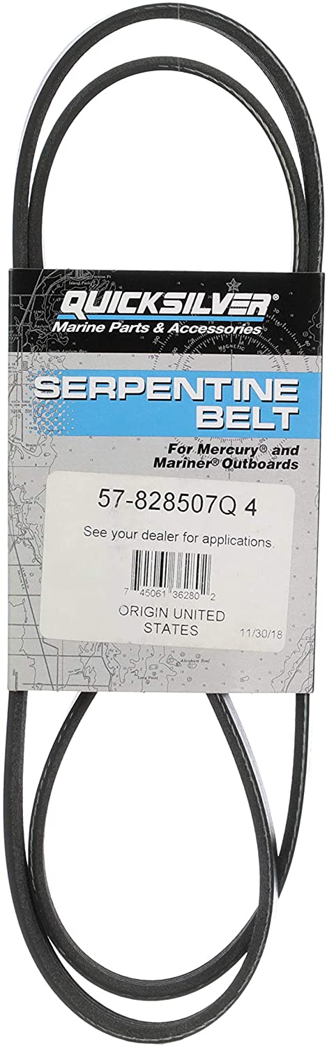 Quicksilver Alternator Belt 828507Q4 - V-6 OptiMax - for 2.5L, V-6 Mercury Optimax Outboards (Non-Pro Models)