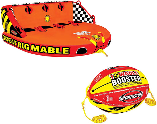 SportsStuff Mable 4-Rider Towable Tube & Airhead 4K Booster Towing System