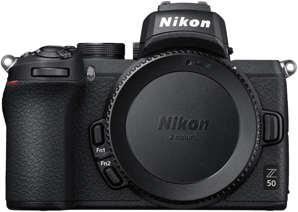 Nikon Z50 Mirrorless Camera Body 4K UHD DX-Format Bundle with Deco Gear Professional Photography Backpack Travel Case + Photo Video LED + Compact Tripod + 64GB Memory Card + Software & Accessories