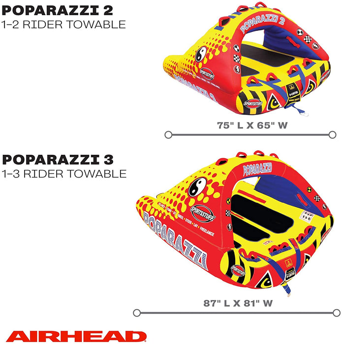 Sportsstuff Poparazzi | 1-3 Rider Towable Tube for Boating