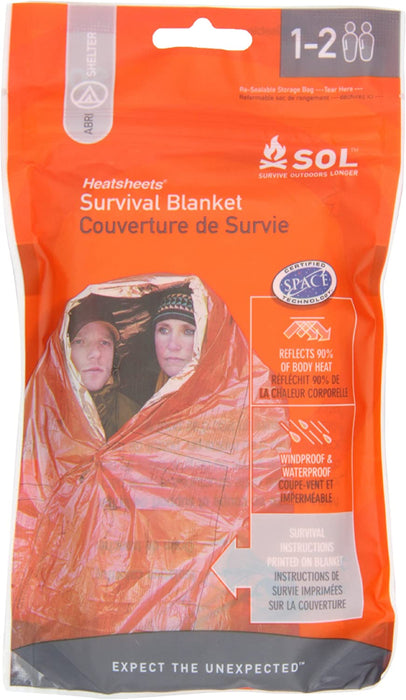 Adventure Medical Kits Sol Survival Blanket, Two Person, 3.2-Ounce (pack Of 2)