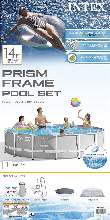 Intex Round Prism Frame Pool Set | 15ft x 48" | 26725EH model