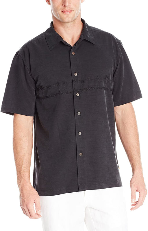 Quiksilver Waterman Men's Tahiti Palms 4 Woven Shirt, Black, Small