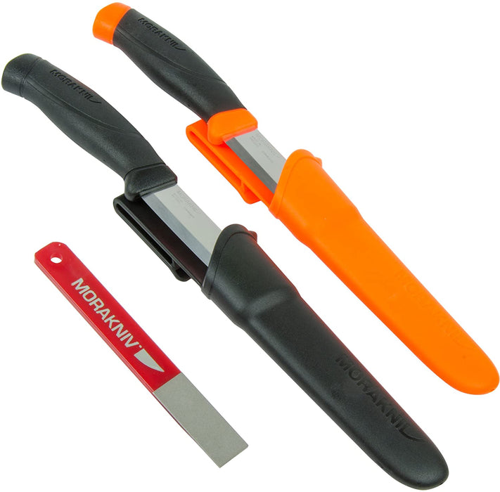 Morakniv Outdoor Knife and Sharpener Set, Includes Two Companion Knives and Fine Diamond 600-Grit Sharpener, Model:M-MPO