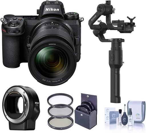 Nikon Z6 FX-Format Mirrorless Digital Camera w/NIKKOR Z 24-70mm f/4 S Lens, Gimbal Bundle with DJI Ronin-S Essentials Kit, FTZ Mount Adapter and Accessories