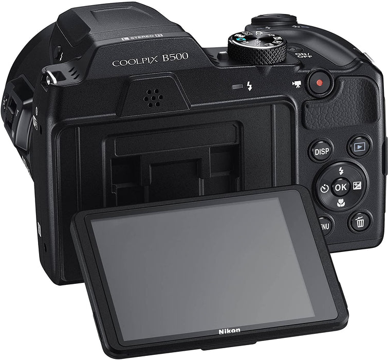 Nikon Coolpix B500 Wi-Fi Digital Camera (Black) with 16GB Card + Case + Batteries & Charger + Tripod + Kit