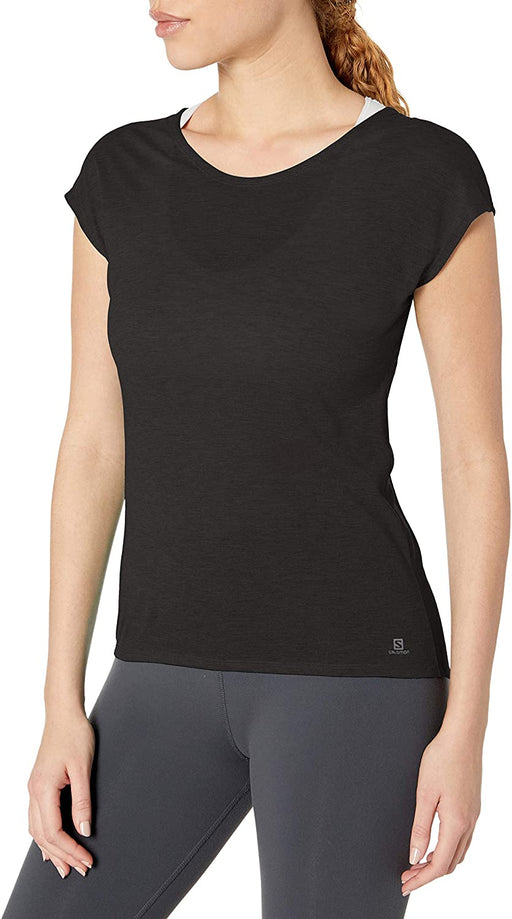 Salomon Women's Standard Comet Short Sleeve TEE W, black/ebony/Heather