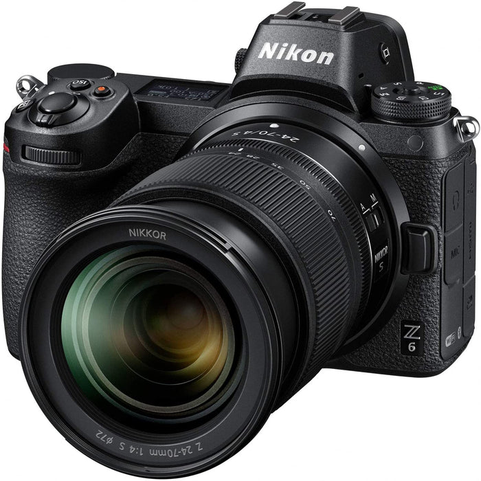 Nikon Z6 24.5MP FX-Format 4K Mirrorless Camera with NIKKOR Z 24-70mm f/4 + FTZ Mount Adapter