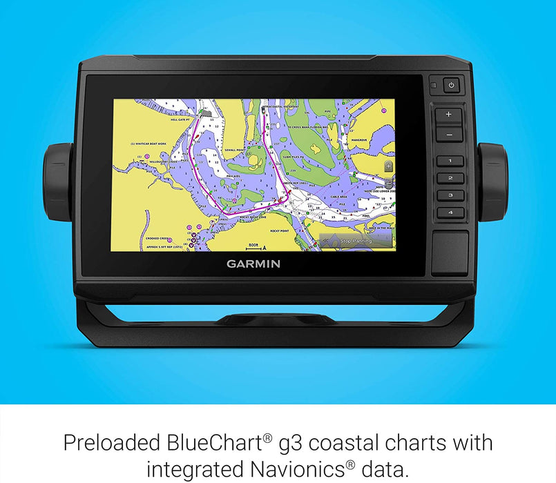 Garmin ECHOMAP UHD 74Cv, 7" Keyed-Assist Touchscreen Chartplotter with U.S. BlueChart G3 and GT24UHD-TM Transducer