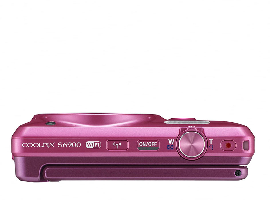 Nikon COOLPIX S6900 16MP Digital Camera with 12x Zoom, Glossy Pink (International Version, No Warranty)