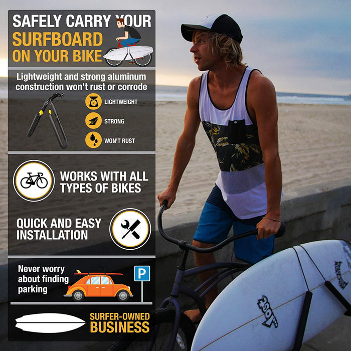 Ho Stevie! Surfboard Bike Rack - Cruise to Your Surf Spot [Choose Color]
