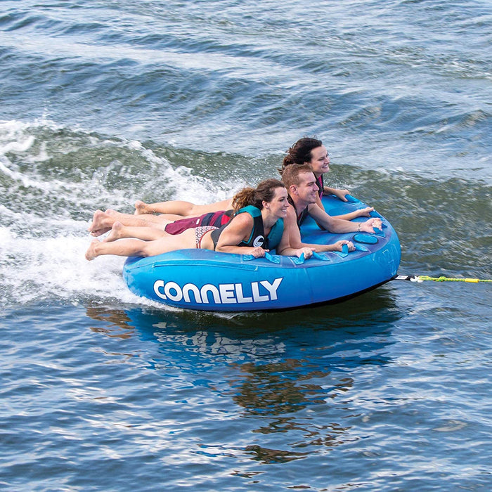 CWB Connelly Orbit 3 Person Soft Top 70 Inch Round Inflatable Boat Towable Water Inner Tubing Tube, Blue