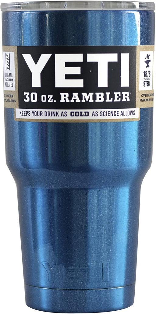 Yeti Rambler, Stainless Steel, Powder-coated, Custom Colors (Caribbean Blue) (30 ounce)