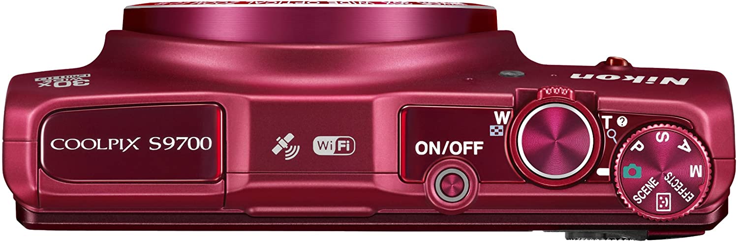 Nikon COOLPIX S9700 Compact Digital Camera - Red (16.0 MP, 30x Zoom) 3.0 inch