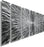 Statements2000 Silver Modern Metal Wall Art Sculpture by Jon Allen - Multi Panel Tryptych Home Décor, Vortex 3P