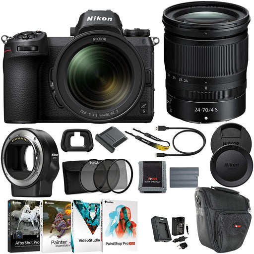 Nikon Z 6 Mirrorless Digital Camera with 24-70mm Lens and FTZ Mount Adapter Kit with Spare EN-EL15B Battery and Charger