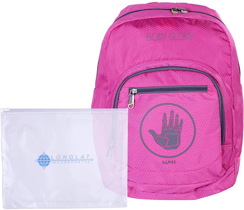 Body Glove Madera 2-Piece Set 17" Backpack + 311 Bag, Pink, One Size