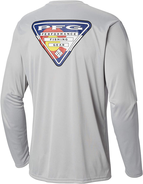 Columbia Men's Terminal Tackle PFG State Triangle Long Sleeve, Moisture Wicking