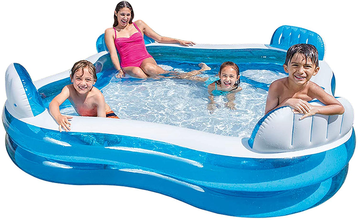 Intex Swim Center Family Lounge Inflatable Pool, 90" X 90" X 26", for Ages 3+