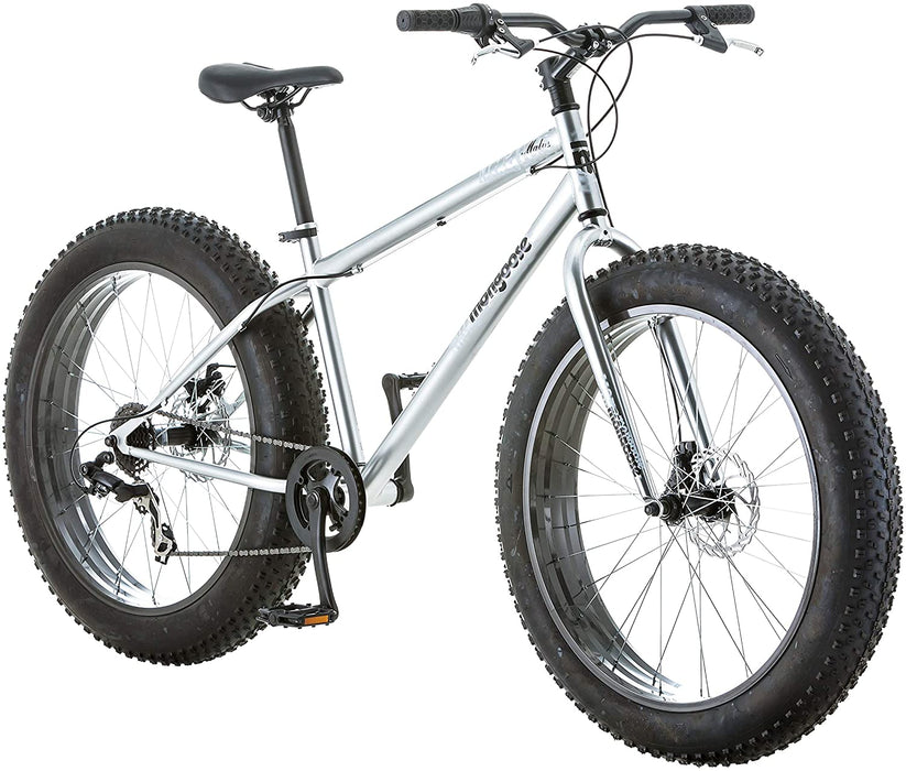 Mongoose Malus Fat Tire Bike with 26-Inch Wheels, with Steel Frame, 7-Speed Shimano Drivetrain, and Mechanical Disc Brakes