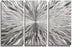 Statements2000 Silver Modern Metal Wall Art Sculpture by Jon Allen - Multi Panel Tryptych Home Décor, Vortex 3P