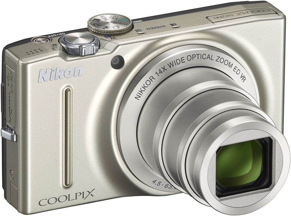 Nikon COOLPIX S8200 16.1 MP CMOS Digital Camera with 14x Optical Zoom NIKKOR ED Glass Lens and Full HD 1080p Video (Black) (Discontinued by Manufacturer)