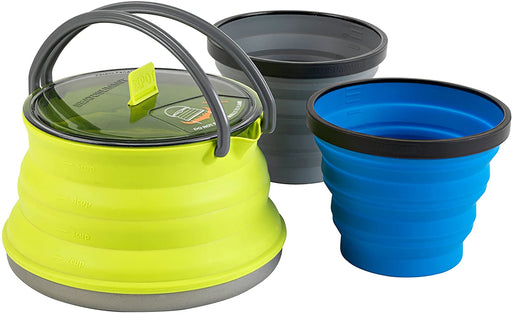 Sea to Summit X-Set 11 (3 Piece) X-Kettle & 2 X-Mugs, 1.3 L, Lime Green