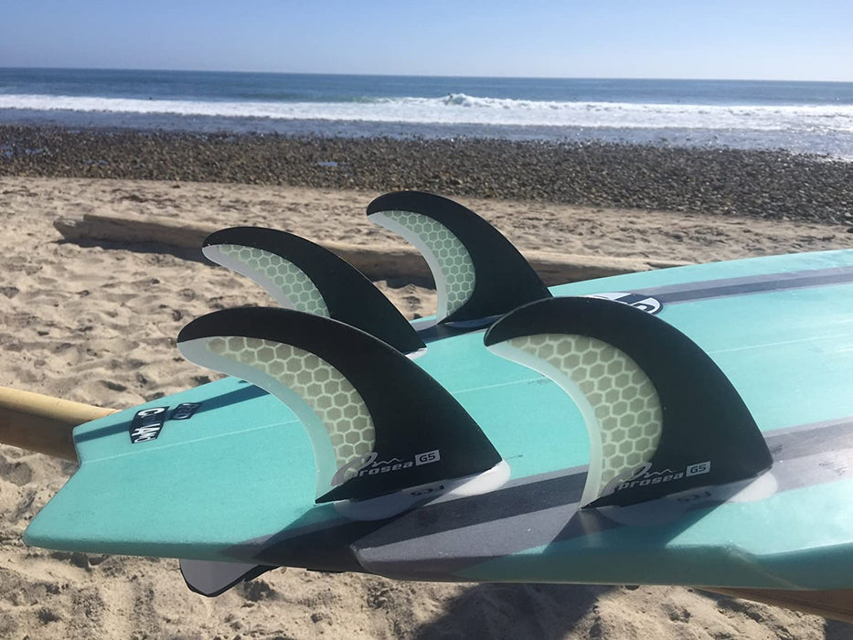 Prosea Quad Fins Traditional Colors & Designs Surfboard fins(4 Fins) FCS or Future Alternative Made of Carbon and Honeycomb