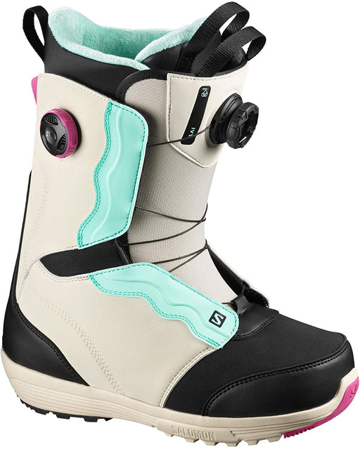 SALOMON Women's Snowboard Boots IVY BOA SJ BOA (Ivy Boa SJ Boa) 2020-21 Model L41129000 Rainy Day/Black/Aruba Blue 25cm