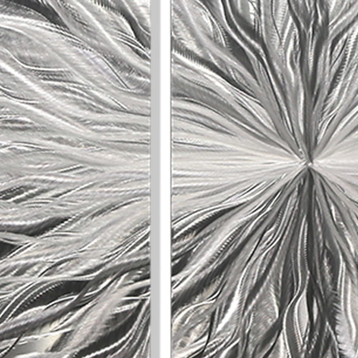 Statements2000 Silver Modern Metal Wall Art Sculpture by Jon Allen - Multi Panel Tryptych Home Décor, Vortex 3P