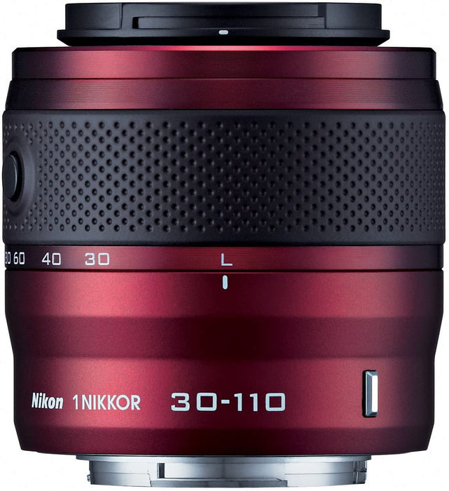 Nikon 1 J2 10.1 MP HD Digital Camera with 10-30mm and 30-110mm VR Lenses (Red)