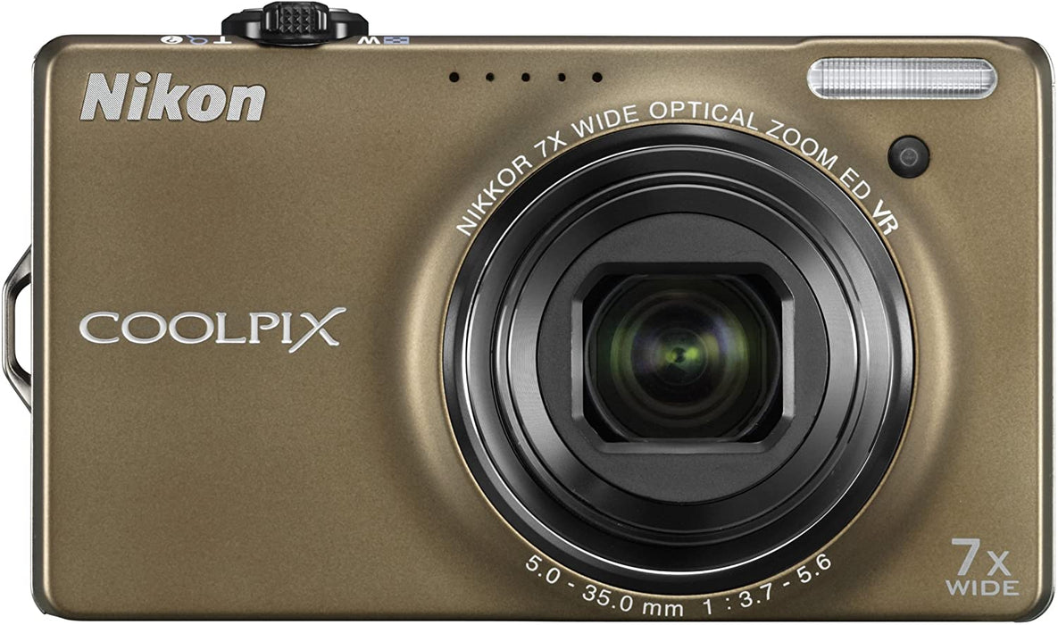 Nikon Coolpix S6000 14 MP Digital Camera with 7x Optical Vibration Reduction (VR) Zoom and 2.7-Inch LCD (Bronze)