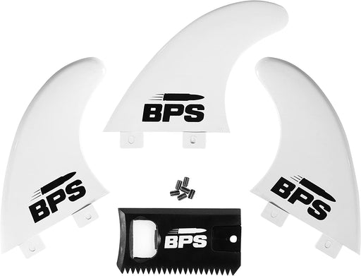 BPS Fiberglass Reinforced Surboard Fins - 3 Thruster Fins Set (FCS G5 M5 Style) Future Fins