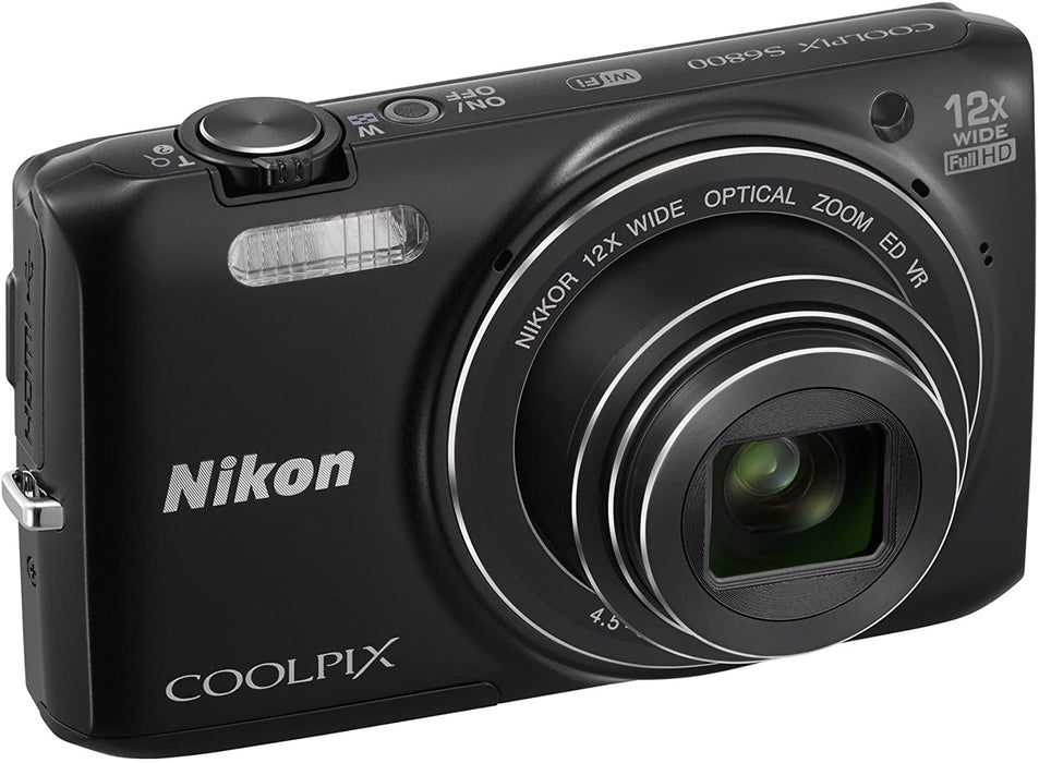 Nikon COOLPIX S6800 16 MP Wi-Fi CMOS Digital Camera with 12x Zoom NIKKOR Lens and 1080p HD Video (Black) (Discontinued by Manufacturer)