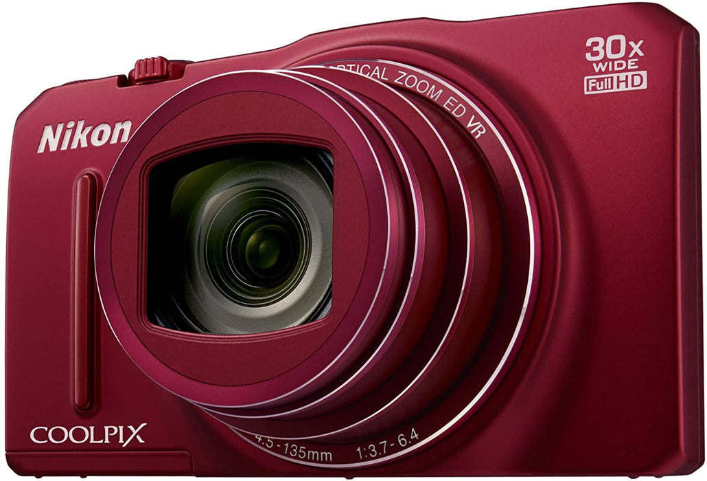 Nikon COOLPIX S9700 Compact Digital Camera - Red (16.0 MP, 30x Zoom) 3.0 inch